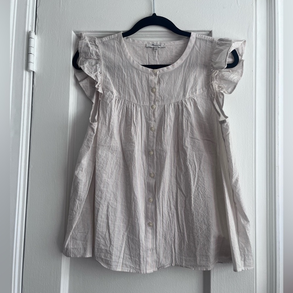 Madewell Ruffled Button-Down Blouse - image 1